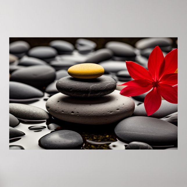 Rock Pebble Sand Tranquil Peaceful  Poster (Front)