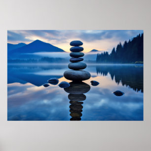 Rock Pebble Sand Tranquil Peaceful Poster