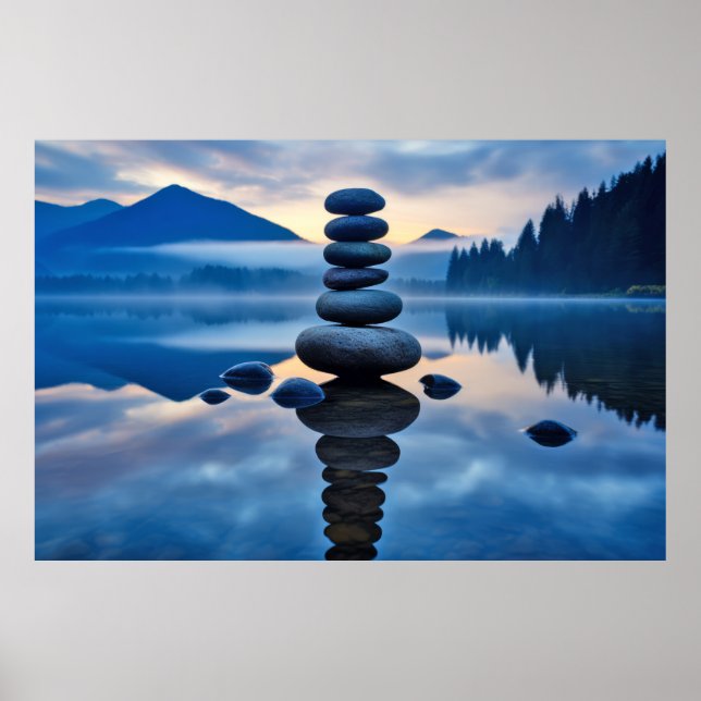 Rock Pebble Sand Tranquil Peaceful  Poster (Front)