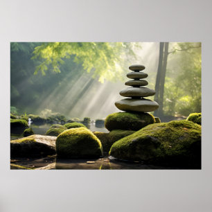 Rock Pebble Sand Tranquil Peaceful Poster