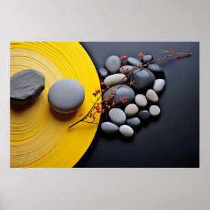 Rock Pebble Sand Tranquil Peaceful Poster