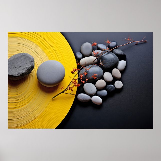 Rock Pebble Sand Tranquil Peaceful  Poster (Front)