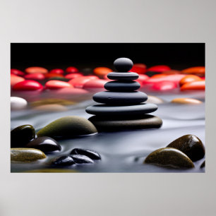 Rock Pebble Sand Tranquil Peaceful Poster