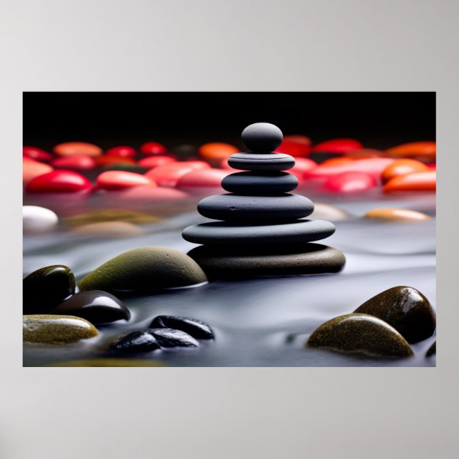 Rock Pebble Sand Tranquil Peaceful  Poster (Front)