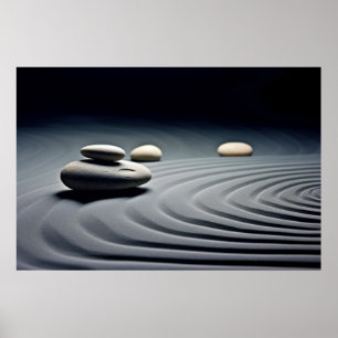 Rock Pebble Water Tranquil Peaceful Poster