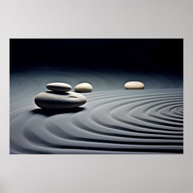 Rock Pebble Water Tranquil Peaceful  Poster (Front)