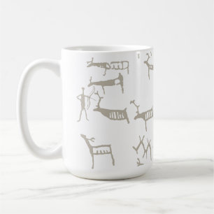 Rock Petroglyph Ancient European Deer Hunting Coffee Mug