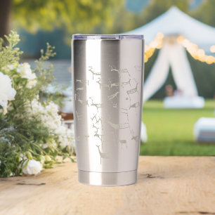 Rock Petroglyph Ancient European Deer Hunting Insulated Tumbler
