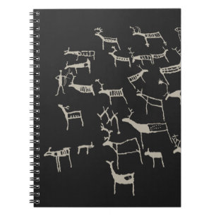 Rock Petroglyph Ancient European Deer Hunting Notebook