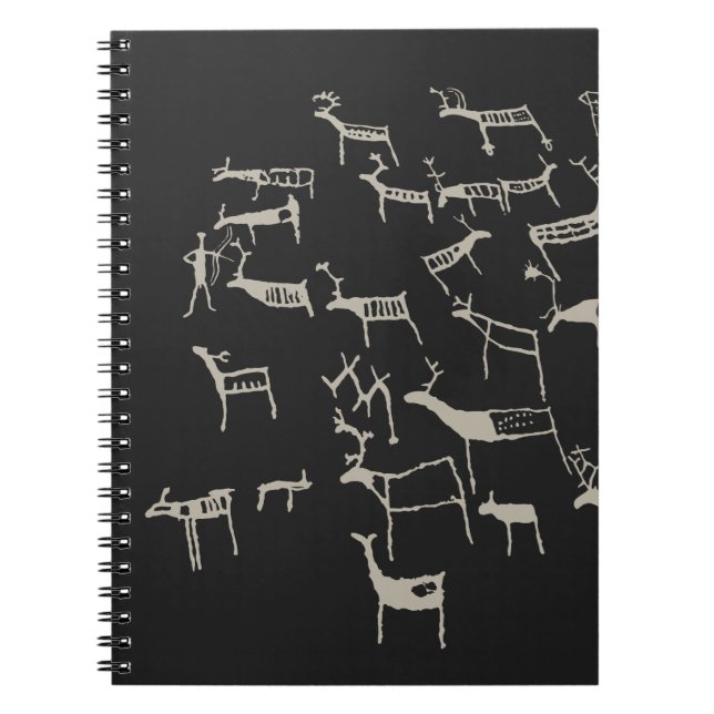 Rock Petroglyph Ancient European Deer Hunting Notebook (Front)