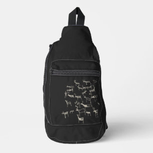 Rock Petroglyph Ancient European Deer Hunting Sling Bag