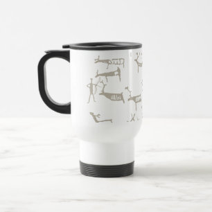 Rock Petroglyph Ancient European Deer Hunting Travel Mug