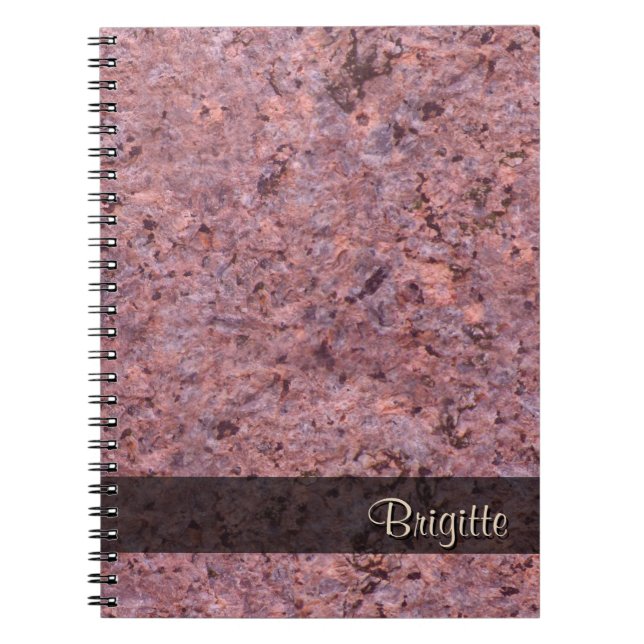 Rock Photo Geology Texture Pink any Text Notebook (Front)