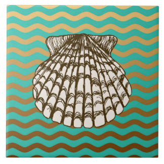 Rock Pool Nautical Clam Shell Design Tile