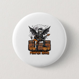 Rock Pumpkin Skull Vintage Engraving Halloween Shi 6 Cm Round Badge