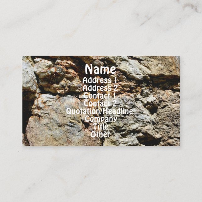 Rock Quarry Wall #5 Nature Profile Business Card (Front)