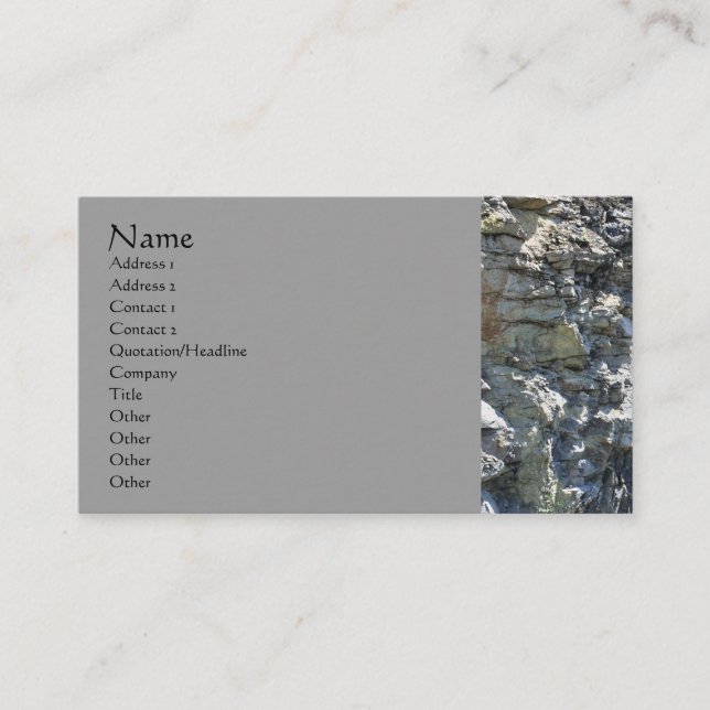 Rock Quarry Wall Nature Photography Business Card (Front)