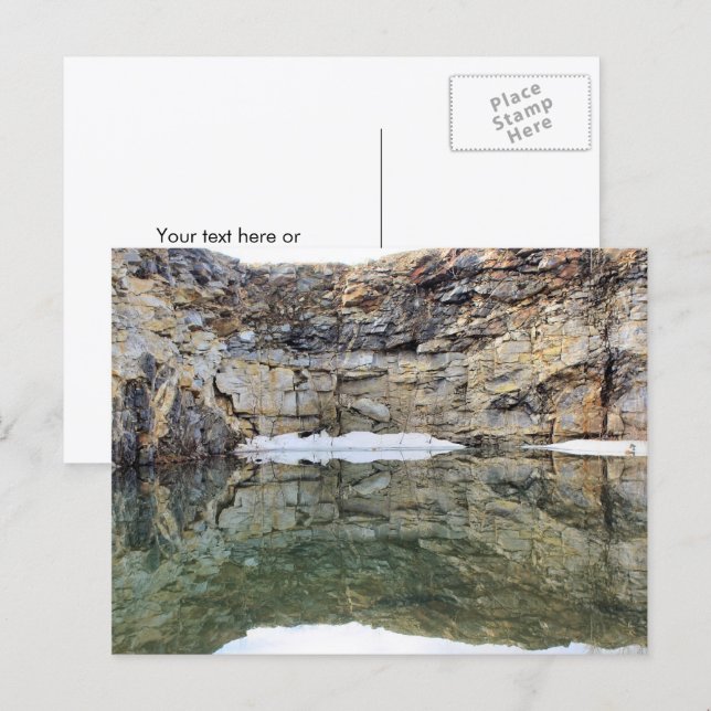 Rock Quarry Wall Reflection #1 Nature  Postcard (Front/Back)