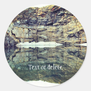 Rock Quarry Wall Reflections 1 Personalised Classic Round Sticker