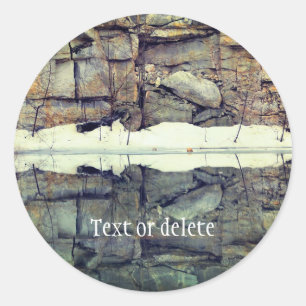 Rock Quarry Wall Reflections 2 Personalised Classic Round Sticker