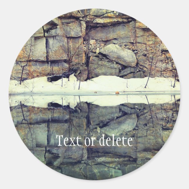 Rock Quarry Wall Reflections 2 Personalised Classic Round Sticker (Front)