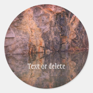 Rock Quarry Wall Reflections 3 Personalised Classic Round Sticker
