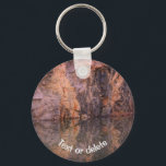 Rock Quarry Wall Reflections Key Ring<br><div class="desc">Perfect reflection in the water of a beautiful granite rock quarry wall. Nature photography by Susan. What a lovely way to help you keep track of your keys. You can personalize this item using the design tool and add any text you like. Great gift idea!</div>