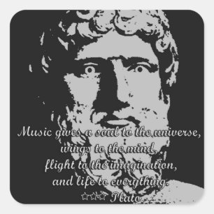 Rock Quotes - Plato Square Sticker