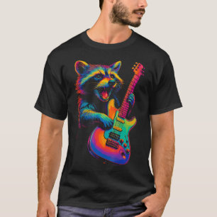 Rock Raccoon Playing Guitar Rock Music For Men Wom T-Shirt