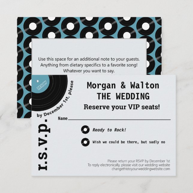 Rock Record Album Concert Style Simple RSVP (Front/Back)