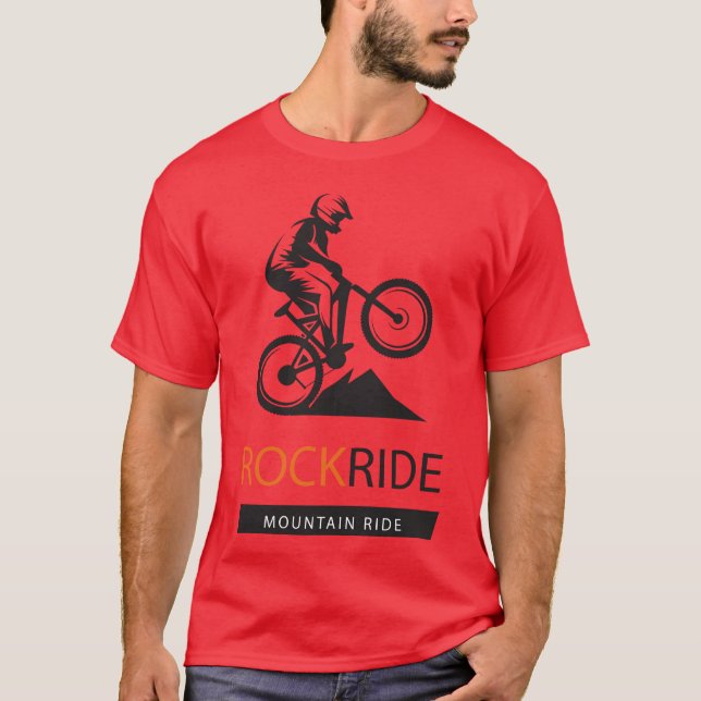 Rock Ride Mountain Ride Detailed Bike friends T-Shirt (Front)