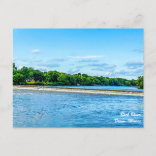 Rock River Dixon Illinois Postcard