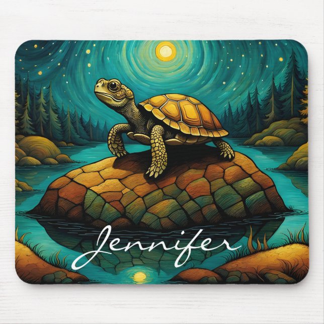 Rock River Nature Turtle Name Mouse Mat (Front)