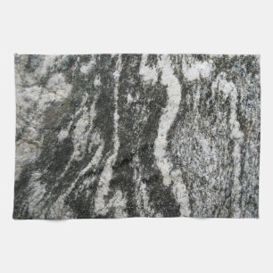 Rock Rock with Grey Geology Cat Pattern Tea Towel