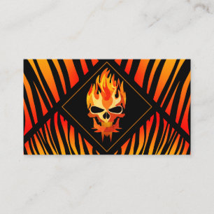Rock & Roll Band Musician Flaming Skull Custom Gig Business Card