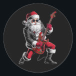 Rock & Roll Christmas Santa Claus Guitar Player Classic Round Sticker<br><div class="desc">Rock & Roll Christmas Santa Claus Guitar Player</div>