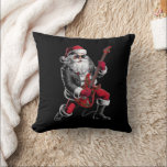 Rock & Roll Christmas Santa Claus Guitar Player Cushion<br><div class="desc">Rock & Roll Christmas Santa Claus Guitar Player</div>