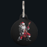 Rock & Roll Christmas Santa Claus Guitar Player Pet Tag<br><div class="desc">Rock & Roll Christmas Santa Claus Guitar Player</div>