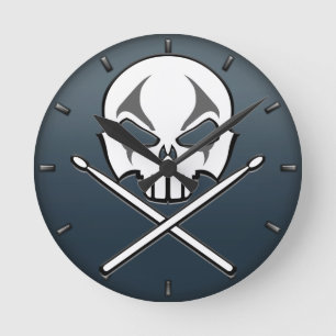 Rock & Roll Clock Heavy Metal Drummer Wall Clock