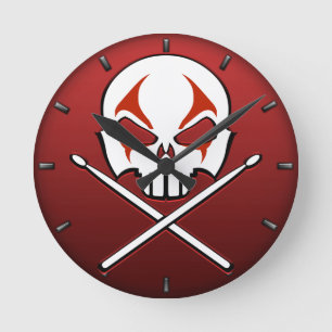 Rock & Roll Clock Heavy Metal Drummer Wall Clock