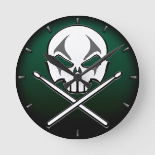 Rock & Roll Clock Heavy Metal Drummer Wall Clock