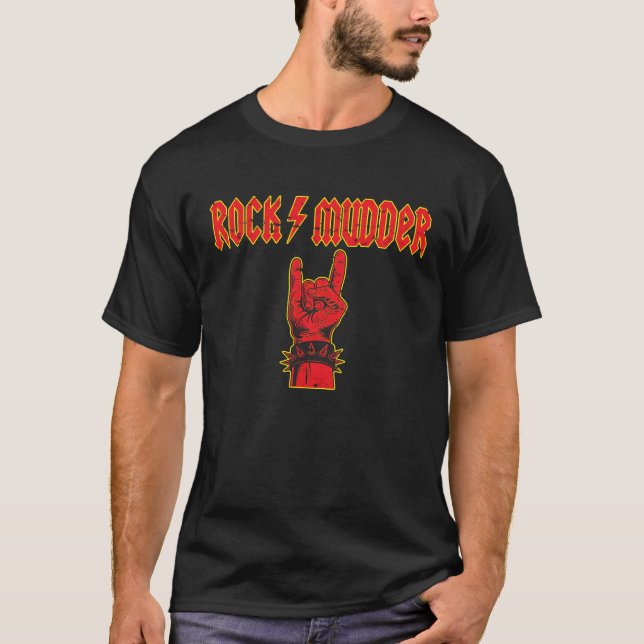 Rock & Roll Devil Greetings Rocker Rock Mudder Mot T-Shirt (Front)