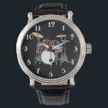 Rock & Roll Drum Kit Drummer Musician Drumming Watch<br><div class="desc">This cool drum kit drummer watch is the perfect rock and roll accessory - what a great gift idea for your favorite musician or music fan!

Be sure to visit the DrumJunkie Graphics store for more amazing musician merch and gift ideas.</div>