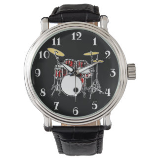 Rock & Roll Drum Kit Drummer Musician Drumming Watch