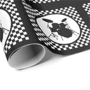 Rock & Roll Drummer Rocker Drum Kit Musician Gift Wrapping Paper