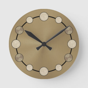 Rock & Roll Drummer Snare Drum Cymbals Musician Round Clock