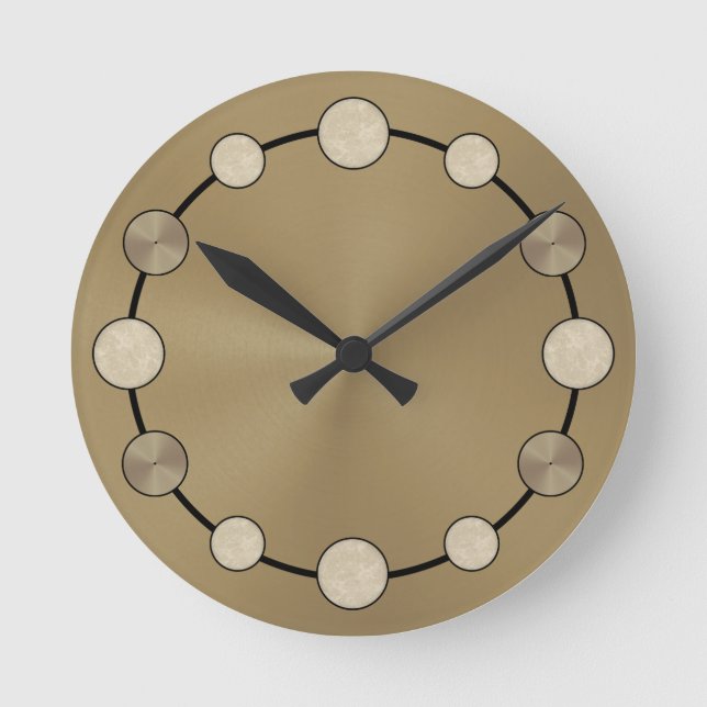 Rock & Roll Drummer Snare Drum Cymbals Musician Round Clock (Front)