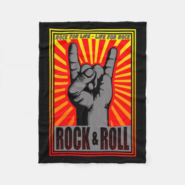 Rock & Roll Fleece Blanket (Front)