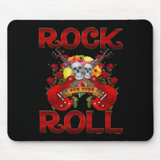 Rock Roll For Ever Skulls Mouse Mat