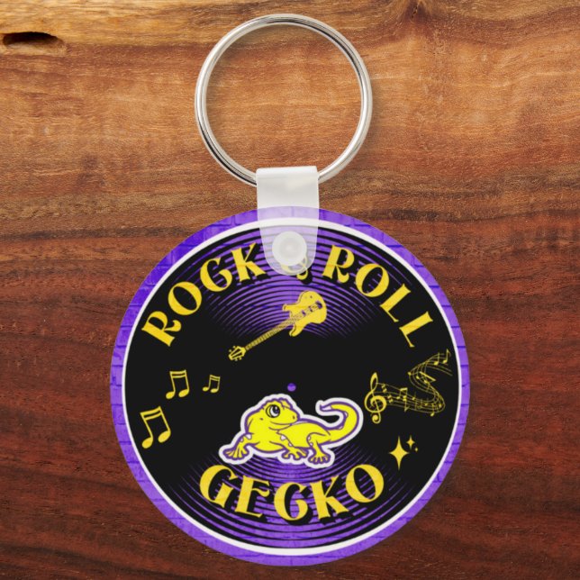 Rock & Roll Gecko key chain (Front)